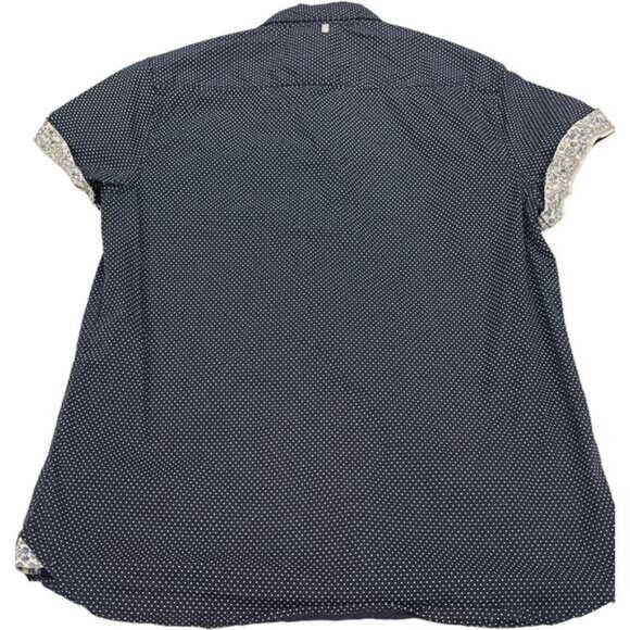 Paperdenim&Cloth Mens Slim Fit Polka Dot Short Sleeve Button-Up Shirt Size S - Picture 2 of 11